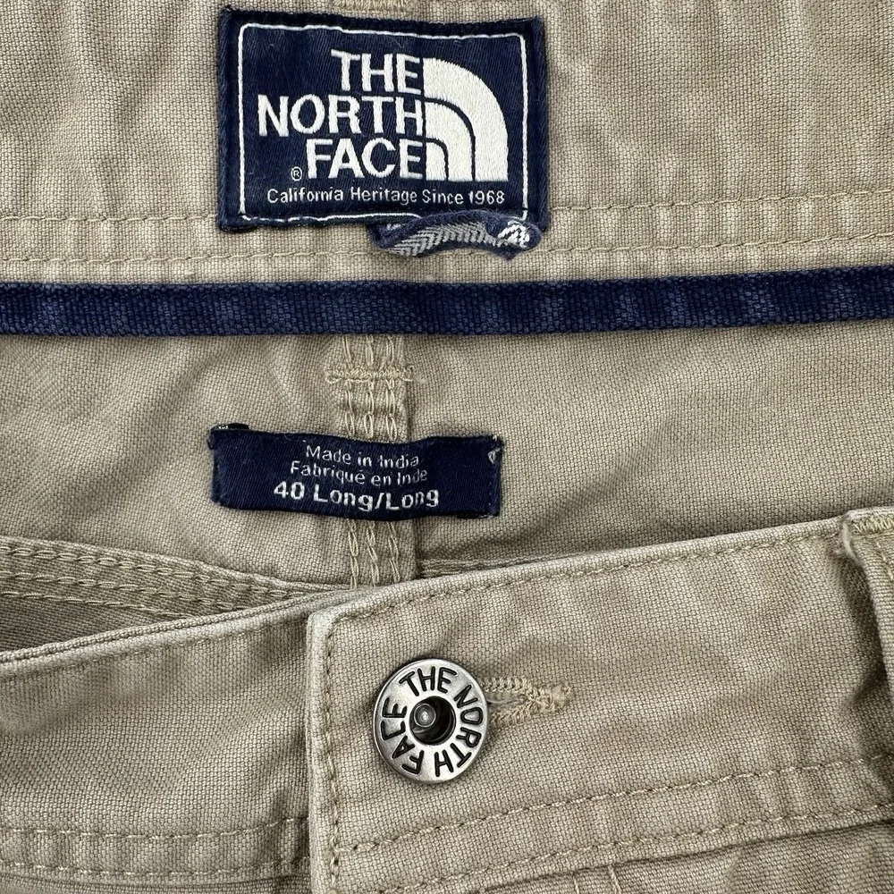 The North Face Long Khaki Tan Cotton Nylon Straight Leg Utility Pants Mens 40